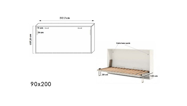 Boone opklapbed Optima (horizontaal) - 2